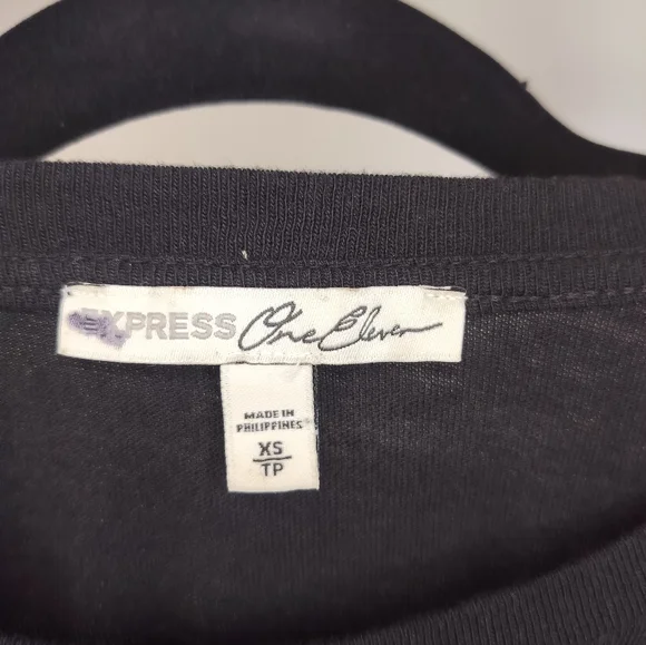 Express One Eleven Black Blouse with Gingham size XS - Picture 5 of 6